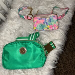 Lilly Putlizer Green crossbody and Floral ID lanyard Set
